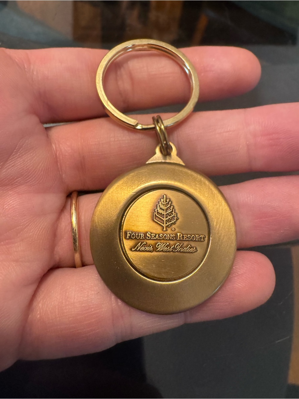 The Four Seasons Hotel Brass color Key Chain